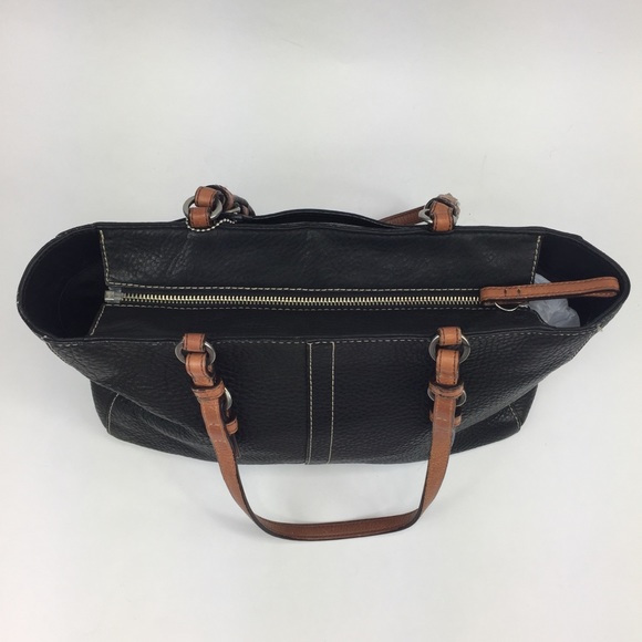 Coach Black Leather Shoulder Bag Purse - Picture 4 of 6